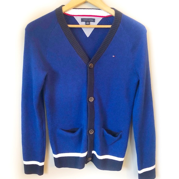 TOMMY HILFIGER royal blue sweater child size 12-14 - Picture 1 of 4